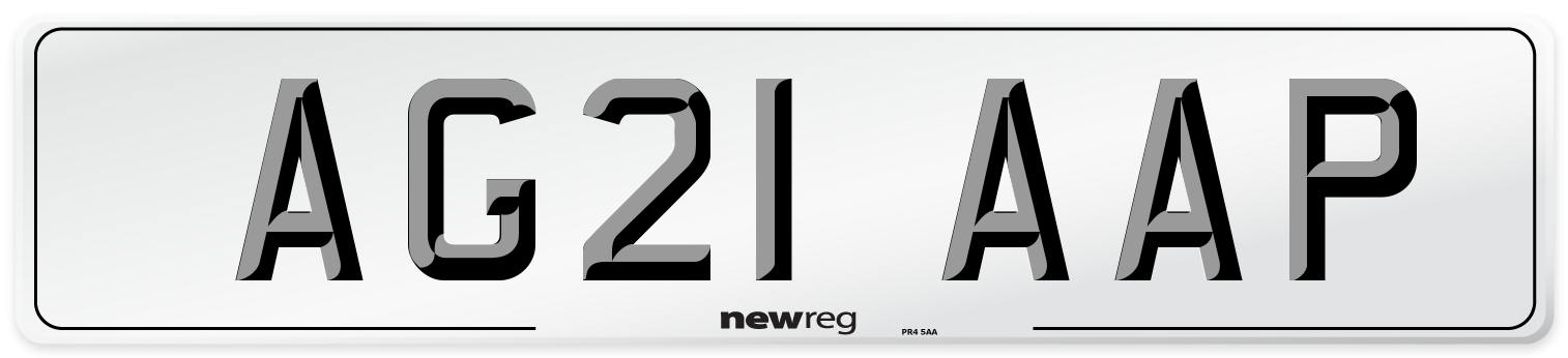 AG21 AAP Number Plate from New Reg